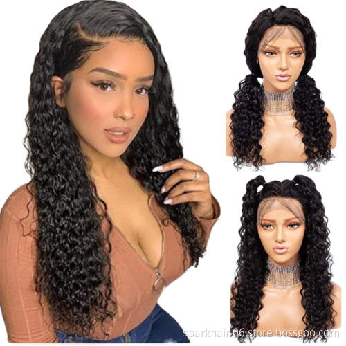 Cheap Wholesale human hair Wig Brazilian Virgin Human Hair Transparent Lace Frontal Closure Wig For Women